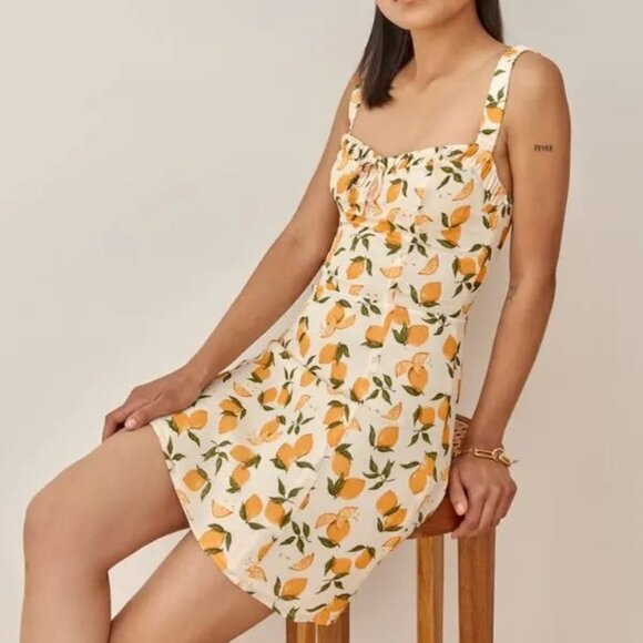 Reformation Jordy Dress in Lemonade Size 00 - Picture 1 of 4